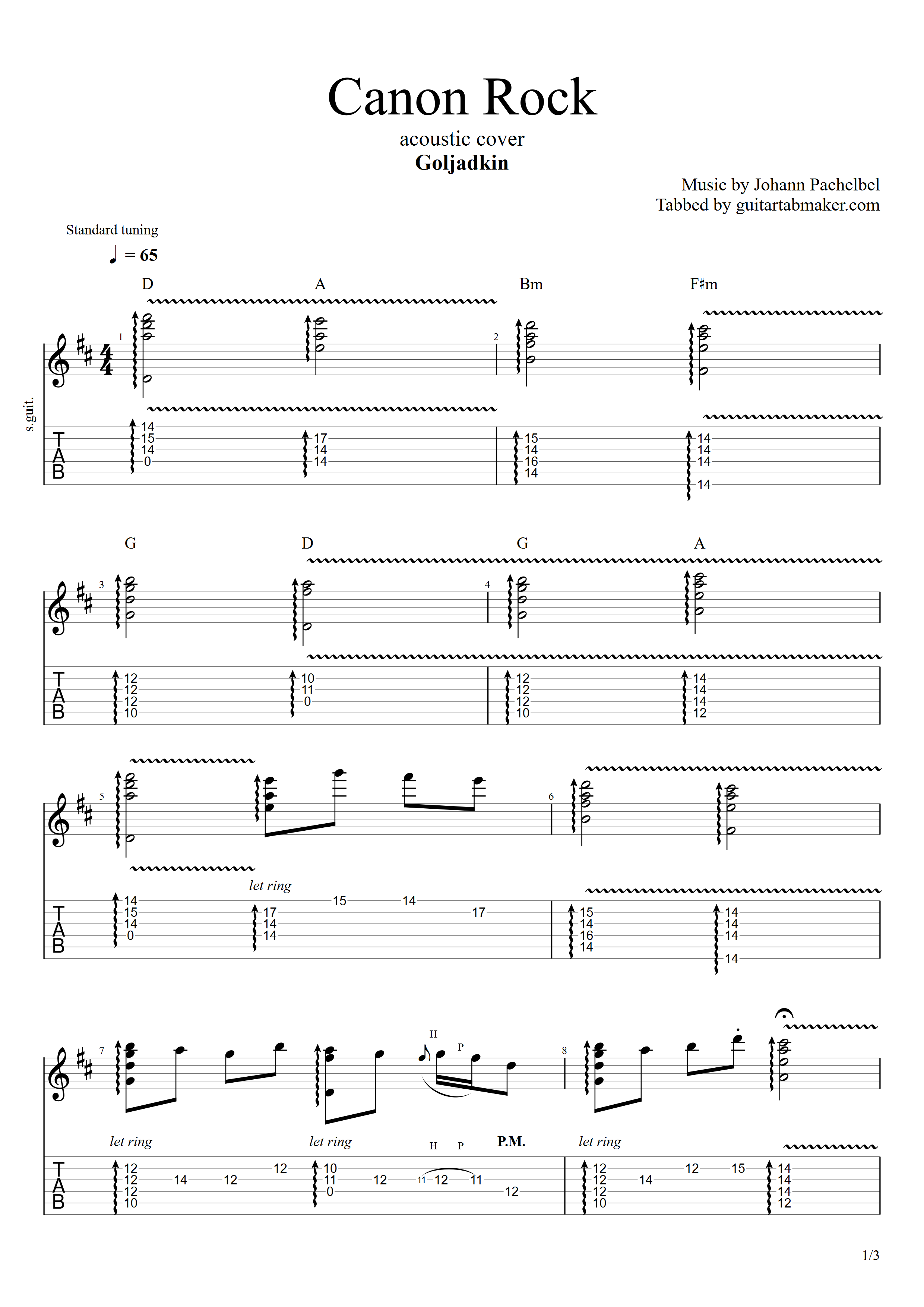 tubescore: Pachelbel's Canon in D Major key Easy Piano Sheet music by ...